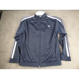 Russell Athletic Mens Track Jacket Navy Blue White Stripe Full Zip Large